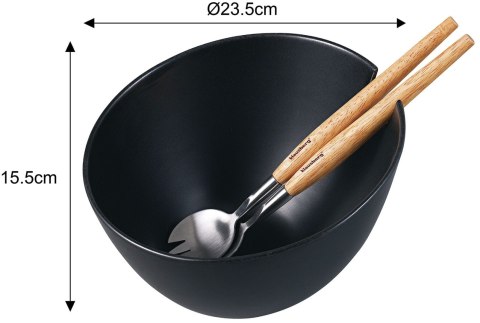 PORCELANOWA MISA 23cm DO SAŁATEK Z ŁYŻKAMI KLAUSBERG KB-7786 CZARNA PORCELANOWA MISA 23cm DO SAŁATEK Z ŁYŻKAMI KLAUSBERG KB-7786 CZARNA