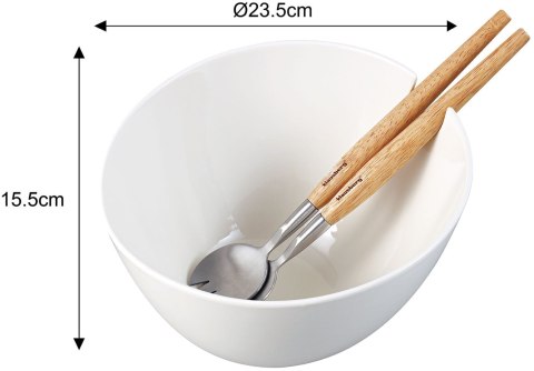 PORCELANOWA MISA 23cm DO SAŁATEK Z ŁYŻKAMI KLAUSBERG KB-7787 BIAŁA PORCELANOWA MISA 23cm DO SAŁATEK Z ŁYŻKAMI KLAUSBERG KB-7787 BIAŁA
