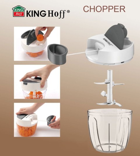 ROZDRABNIACZ SIEKACZ KUCHENNY SZNURKOWY 900ML KINGHOFF KH-1882 ROZDRABNIACZ SIEKACZ KUCHENNY SZNURKOWY 900ML KINGHOFF KH-1882