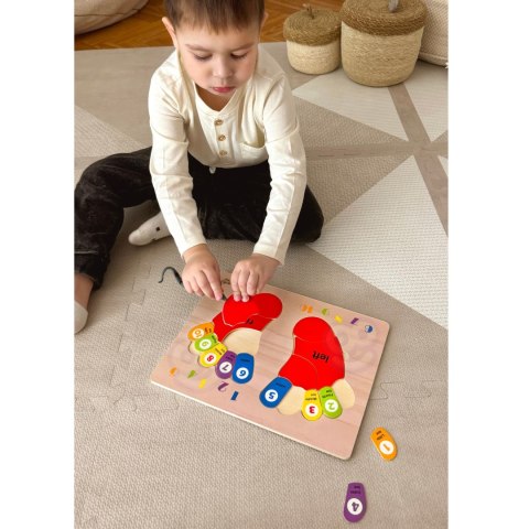 TOOKY TOY Edukacyjna Drewniana Układanka Stopy Nauka Liczenia i Kolorów TOOKY TOY Edukacyjna Drewniana Układanka Stopy Nauka Liczenia i Kolorów