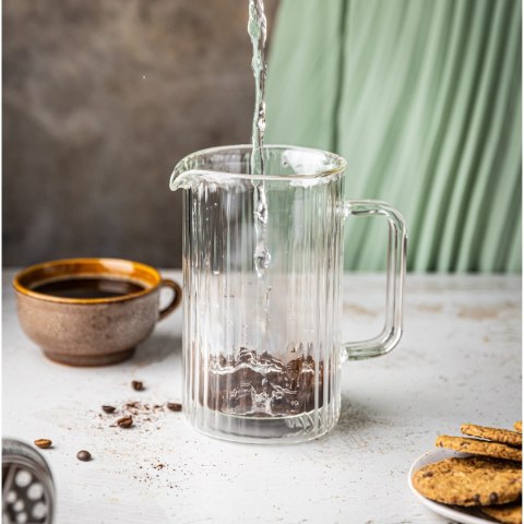 ZAPARZACZ DO KAWY HERBATY SZKLANY 1000ML FRENCH PRESS KLAUSBERG KB-7758 SREBRNY ZAPARZACZ DO KAWY HERBATY SZKLANY 1000ML FRENCH PRESS KLAUSBERG KB-7758 SREBRNY