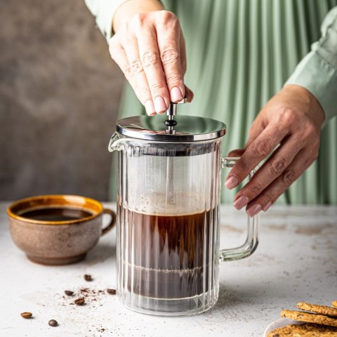 ZAPARZACZ DO KAWY HERBATY SZKLANY 1000ML FRENCH PRESS KLAUSBERG KB-7758 SREBRNY ZAPARZACZ DO KAWY HERBATY SZKLANY 1000ML FRENCH PRESS KLAUSBERG KB-7758 SREBRNY