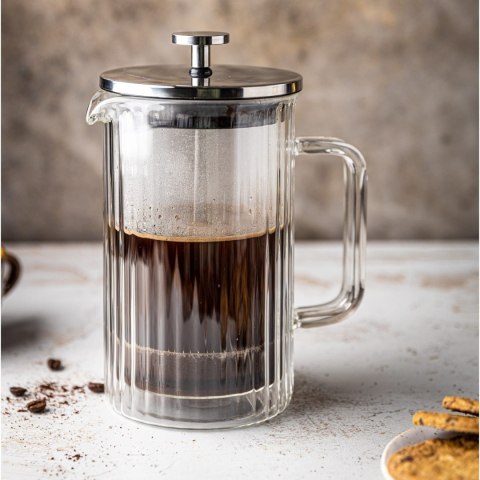 ZAPARZACZ DO KAWY HERBATY SZKLANY 1000ML FRENCH PRESS KLAUSBERG KB-7758 SREBRNY ZAPARZACZ DO KAWY HERBATY SZKLANY 1000ML FRENCH PRESS KLAUSBERG KB-7758 SREBRNY