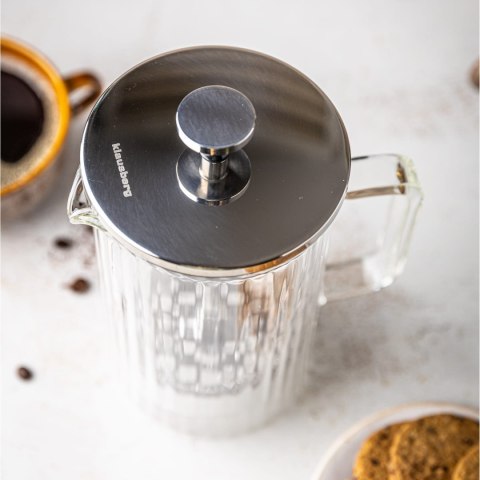 ZAPARZACZ DO KAWY HERBATY SZKLANY 1000ML FRENCH PRESS KLAUSBERG KB-7758 SREBRNY ZAPARZACZ DO KAWY HERBATY SZKLANY 1000ML FRENCH PRESS KLAUSBERG KB-7758 SREBRNY