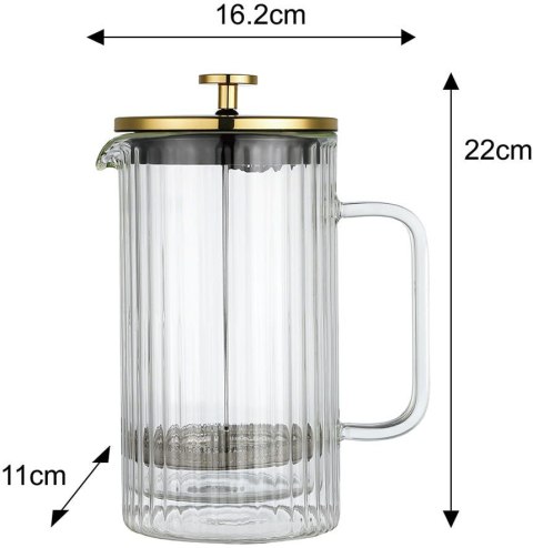 ZAPARZACZ DO KAWY HERBATY SZKLANY 1000ML FRENCH PRESS KLAUSBERG KB-7761 ZŁOTY ZAPARZACZ DO KAWY HERBATY SZKLANY 1000ML FRENCH PRESS KLAUSBERG KB-7761 ZŁOTY
