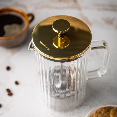 ZAPARZACZ DO KAWY HERBATY SZKLANY 1000ML FRENCH PRESS KLAUSBERG KB-7761 ZŁOTY ZAPARZACZ DO KAWY HERBATY SZKLANY 1000ML FRENCH PRESS KLAUSBERG KB-7761 ZŁOTY