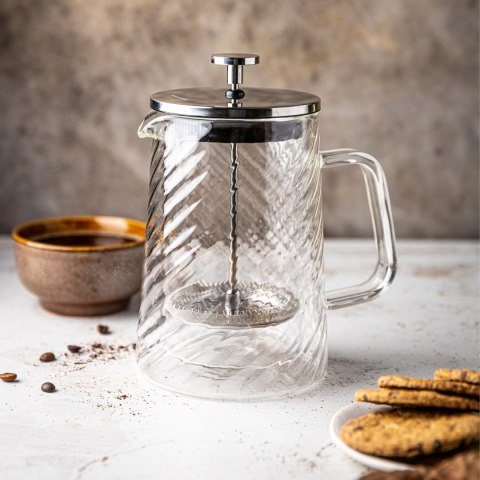 ZAPARZACZ DO KAWY HERBATY SZKLANY 350ML FRENCH PRESS KLAUSBERG KB-7762 SREBRNY ZAPARZACZ DO KAWY HERBATY SZKLANY 350ML FRENCH PRESS KLAUSBERG KB-7762 SREBRNY