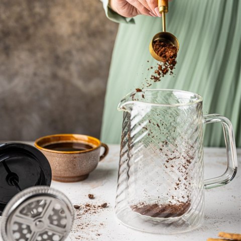 ZAPARZACZ DO KAWY HERBATY SZKLANY 350ML FRENCH PRESS KLAUSBERG KB-7762 SREBRNY ZAPARZACZ DO KAWY HERBATY SZKLANY 350ML FRENCH PRESS KLAUSBERG KB-7762 SREBRNY