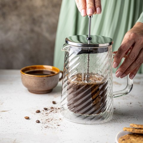 ZAPARZACZ DO KAWY HERBATY SZKLANY 350ML FRENCH PRESS KLAUSBERG KB-7762 SREBRNY ZAPARZACZ DO KAWY HERBATY SZKLANY 350ML FRENCH PRESS KLAUSBERG KB-7762 SREBRNY