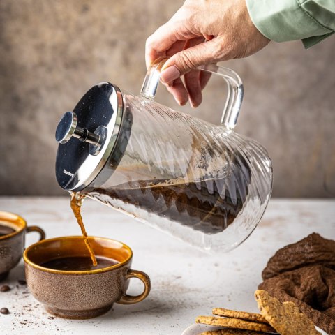 ZAPARZACZ DO KAWY HERBATY SZKLANY 350ML FRENCH PRESS KLAUSBERG KB-7762 SREBRNY ZAPARZACZ DO KAWY HERBATY SZKLANY 350ML FRENCH PRESS KLAUSBERG KB-7762 SREBRNY