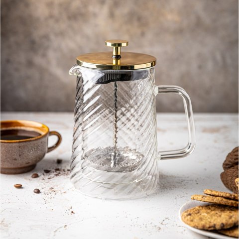 ZAPARZACZ DO KAWY HERBATY SZKLANY 350ML FRENCH PRESS KLAUSBERG KB-7765 ZŁOTY ZAPARZACZ DO KAWY HERBATY SZKLANY 350ML FRENCH PRESS KLAUSBERG KB-7765 ZŁOTY