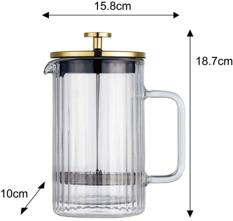 ZAPARZACZ DO KAWY HERBATY SZKLANY 600ML FRENCH PRESS KLAUSBERG KB-7760 ZŁOTY ZAPARZACZ DO KAWY HERBATY SZKLANY 600ML FRENCH PRESS KLAUSBERG KB-7760 ZŁOTY