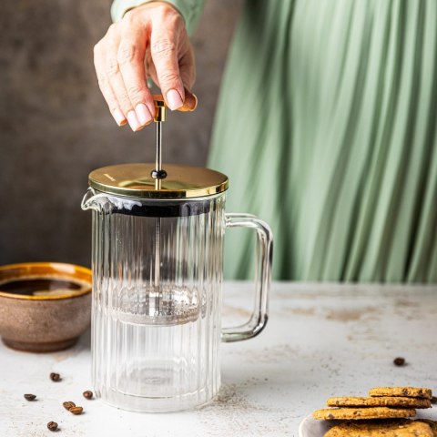 ZAPARZACZ DO KAWY HERBATY SZKLANY 600ML FRENCH PRESS KLAUSBERG KB-7760 ZŁOTY ZAPARZACZ DO KAWY HERBATY SZKLANY 600ML FRENCH PRESS KLAUSBERG KB-7760 ZŁOTY
