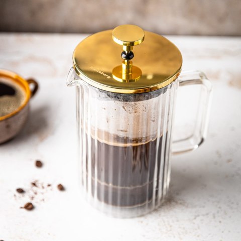 ZAPARZACZ DO KAWY HERBATY SZKLANY 600ML FRENCH PRESS KLAUSBERG KB-7760 ZŁOTY ZAPARZACZ DO KAWY HERBATY SZKLANY 600ML FRENCH PRESS KLAUSBERG KB-7760 ZŁOTY
