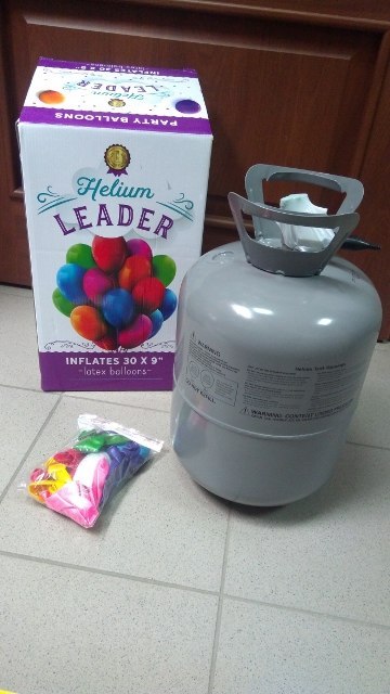 Butla z helem 30 balonów + balony, wstążka Butla z helem 30 balonów + balony, wstążka