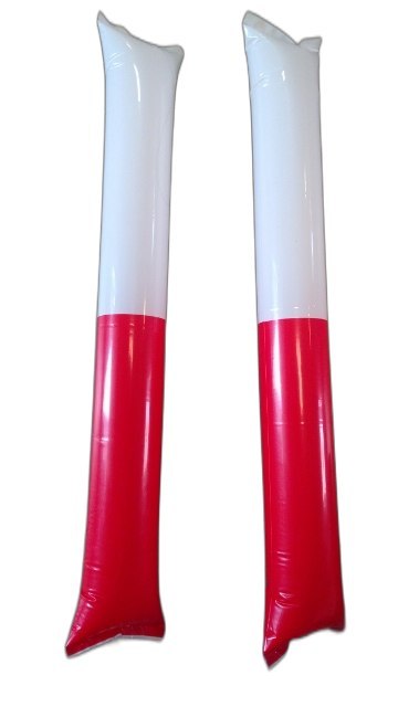 Pałka dmuchana 2szt. BIAŁO-CZERWONA 57cm Pałka dmuchana 2szt. BIAŁO-CZERWONA 57cm
