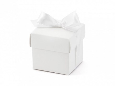 Pudełeczko 5,2x5,2x5,2 cm białe z kokardką 10szt. | PUDP6 Pudełeczko 5,2x5,2x5,2 cm białe z kokardką 10szt. | PUDP6