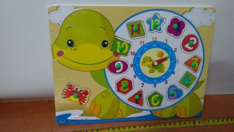 Zegar edukacyjny drewniany żółwik BPUZ4238 Zegar edukacyjny drewniany żółwik BPUZ4238