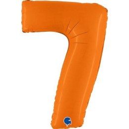 Balon Foliowy Cyfra 7, Matowa Pomarańczowa, 102cm Grabo Grabo