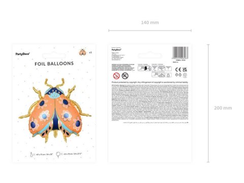 Balon foliowy Biedronka, 87x75 cm Partydeco Balon foliowy Biedronka, 87x75 cm Partydeco