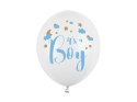 Balony lateksowe It's a Boy, Pastel Pure White, 30cm, 6 szt. Partydeco