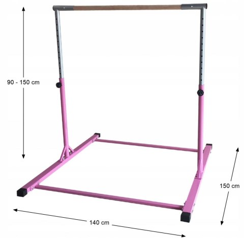 Drążek Gimnastyczny Wolnostojący 150 cm Różowy Drążek Gimnastyczny Wolnostojący 150 cm Różowy