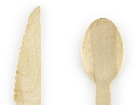 Sztućce drewniane, różowe, 16cm, 18 szt., 6 kompletów. Partydeco Sztućce drewniane, różowe, 16cm, 18 szt., 6 kompletów. Partydeco