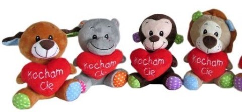 Zwierzęta z sercem Kocham Cię 15cm | Z2426 Zwierzęta z sercem Kocham Cię 15cm | Z2426