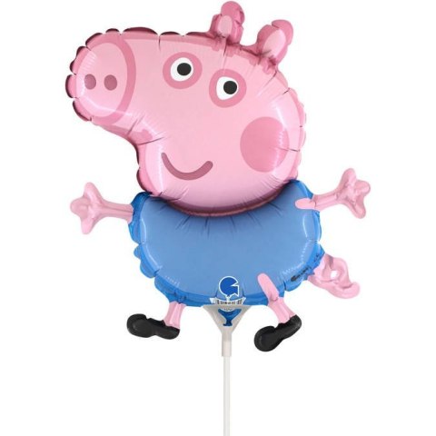 Balon Foliowy - Świnka George na patyk, 35 cm Grabo Grabo Balon Foliowy - Świnka George na patyk, 35 cm Grabo Grabo
