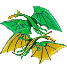 Balon Foliowy Zielony Smok, 110cm Grabo