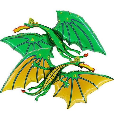 Balon Foliowy Zielony Smok, 110cm Grabo Balon Foliowy Zielony Smok, 110cm Grabo