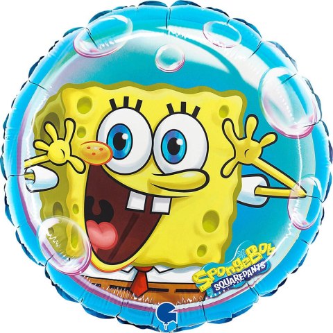 Balon Foliowy, okrągły, Spongebob, 46cm, Grabo Grabo Balon Foliowy, okrągły, Spongebob, 46cm, Grabo Grabo