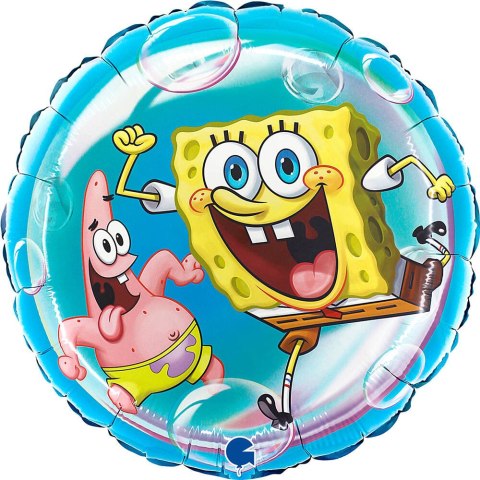 Balon Foliowy, okrągły, Spongebob, 46cm, Grabo Grabo Balon Foliowy, okrągły, Spongebob, 46cm, Grabo Grabo