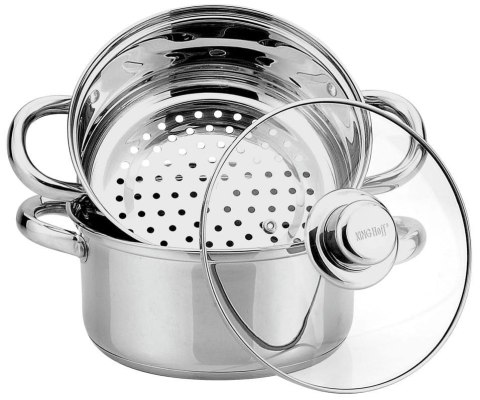 GARNKI DO GOTOWANIA NA PARZE 2.5L 18CM 3 EL. KiNGHOFF KH-3315 GARNKI DO GOTOWANIA NA PARZE 2.5L 18CM 3 EL. KiNGHOFF KH-3315