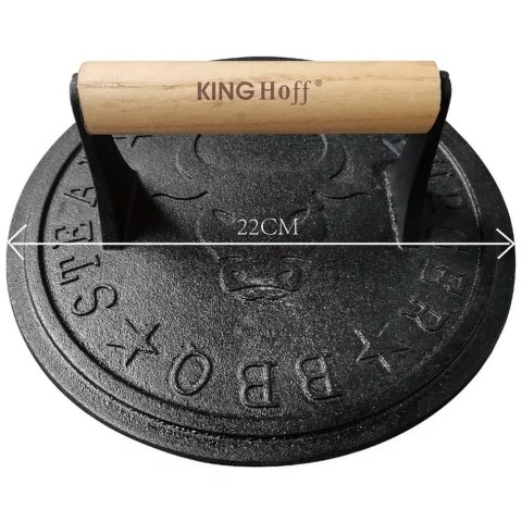 PRASKA ŻELIWNA DO MIĘSA BURGERÓW 22 CM KINGHOFF KH-1760 PRASKA ŻELIWNA DO MIĘSA BURGERÓW 22 CM KINGHOFF KH-1760