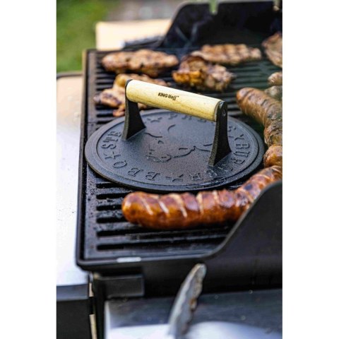 PRASKA ŻELIWNA DO MIĘSA BURGERÓW 22 CM KINGHOFF KH-1760 PRASKA ŻELIWNA DO MIĘSA BURGERÓW 22 CM KINGHOFF KH-1760