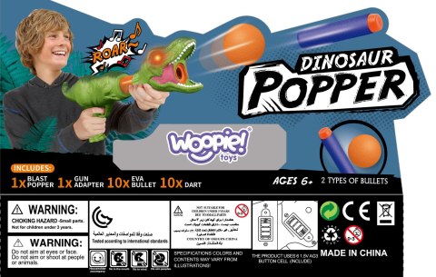 WOOPIE Pistolet na Piłki Kulki Piankowe i Strzałki Wyrzutnia Automatyczna Dinozaur 22 el. WOOPIE Pistolet na Piłki Kulki Piankowe i Strzałki Wyrzutnia Automatyczna Dinozaur 22 el.