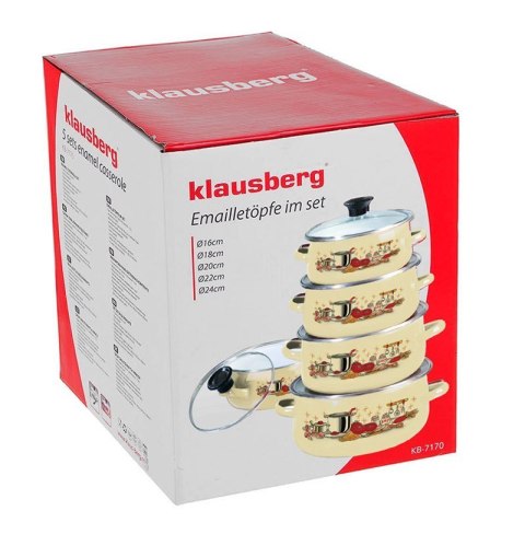 ZESTAW GARNKÓW EMALIOWANYCH 10 ELE. KLAUSBERG KB-7170-BG ZESTAW GARNKÓW EMALIOWANYCH 10 ELE. KLAUSBERG KB-7170-BG