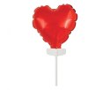 Balon Foliowy Serce na Patyczku 8 cm, Czerwony, Walentynki Godan