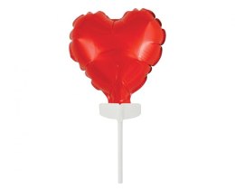 Balon Foliowy Serce na Patyczku 8 cm, Czerwony, Walentynki Godan