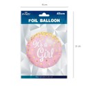 Balon foliowy okrągły It's a girl 46 cm PartyPal
