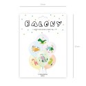 Balony Dinozaury, pastelowe Dino 30cm, 6 szt. PartyPal