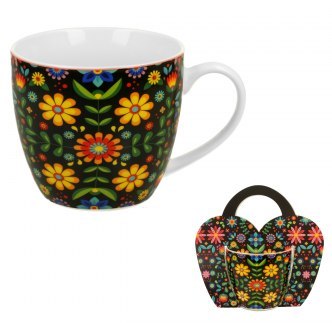 Kubek 460 ml w "koszyczku" MERIDA BLACK Kubek 460 ml w "koszyczku" MERIDA BLACK