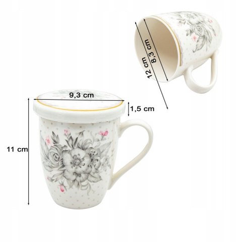 Kubek z zaparzaczem i pokrywką 340 ml BL-18-021 Kubek z zaparzaczem i pokrywką 340 ml BL-18-021