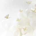 Naklejki na ścianę 3D Motyle ażurowe złote 12szt. PartyPal
