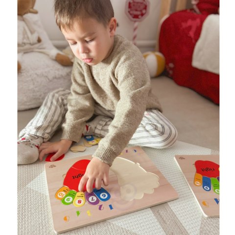 TOOKY TOY Edukacyjna Drewniana Układanka Dłonie i Stopy Nauka Liczenia i Kolorów TOOKY TOY Edukacyjna Drewniana Układanka Dłonie i Stopy Nauka Liczenia i Kolorów
