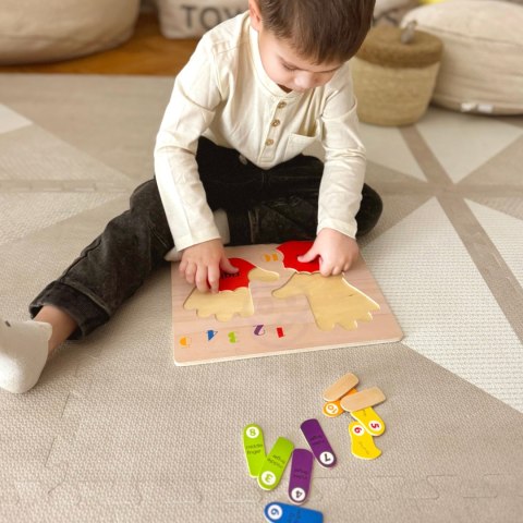 TOOKY TOY Edukacyjna Drewniana Układanka Dłonie i Stopy Nauka Liczenia i Kolorów TOOKY TOY Edukacyjna Drewniana Układanka Dłonie i Stopy Nauka Liczenia i Kolorów