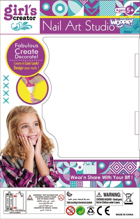 WOOPIE ART&FUN Zestaw do Malowania Paznokci z Brokatem dla Dzieci WOOPIE ART&FUN Zestaw do Malowania Paznokci z Brokatem dla Dzieci