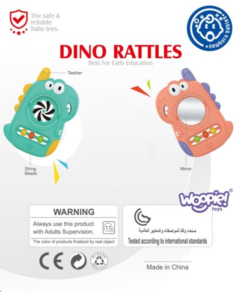 WOOPIE BABY Zabawka Sensoryczna Gryzak Lusterko Dino WOOPIE BABY Zabawka Sensoryczna Gryzak Lusterko Dino