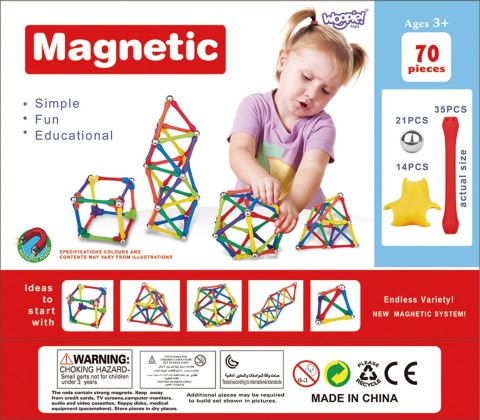 WOOPIE Klocki Magnetyczne Konstrukcyjne Układanka Kreatywna 70 el. WOOPIE Klocki Magnetyczne Konstrukcyjne Układanka Kreatywna 70 el.